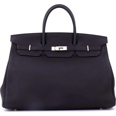 Pre-owned Hermes  Hermes Birkin Handbag Black Togo With Palladium Hardware 40