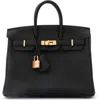 Pre-owned Hermes  Hermes Birkin Handbag Black Togo With Rose Gold Hardware 25 In Black