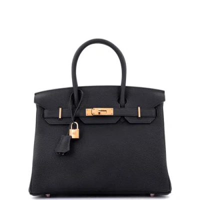 Pre-owned Hermes  Hermes Birkin Handbag Black Togo With Rose Gold Hardware 30