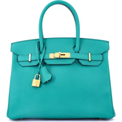 Pre-owned Hermes  Hermes Birkin Handbag Blue Epsom With Gold Hardware 30