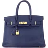 Pre-owned Hermes  Hermes Birkin Handbag Blue Epsom With Gold Hardware 35 In Blue