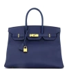Pre-owned Hermes  Hermes Birkin Handbag Blue Epsom With Gold Hardware 35 In Blue