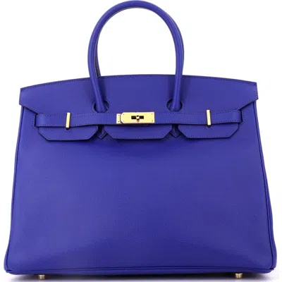 Pre-owned Hermes  Hermes Birkin Handbag Blue Epsom With Gold Hardware 35