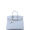 Pre-owned Hermes  Hermes Birkin Handbag Blue Epsom With Palladium Hardware 25