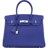 Pre-owned Hermes  Hermes Birkin Handbag Blue Epsom With Palladium Hardware 30