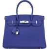 Pre-owned Hermes  Hermes Birkin Handbag Blue Epsom With Palladium Hardware 30