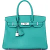 Pre-owned Hermes  Hermes Birkin Handbag Blue Epsom With Palladium Hardware 30 In Blue