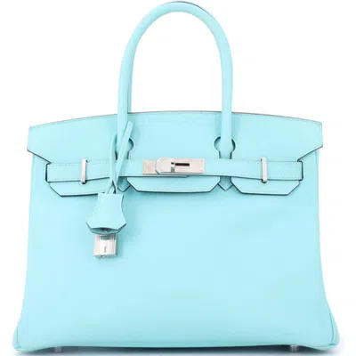 Pre-owned Hermes  Hermes Birkin Handbag Blue Epsom With Palladium Hardware 30