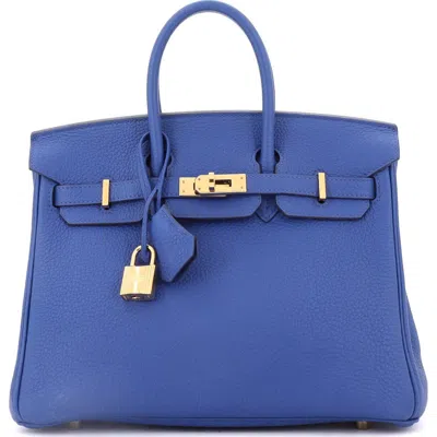 Pre-owned Hermes  Hermes Birkin Handbag Blue Togo With Gold Hardware 25