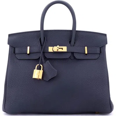 Pre-owned Hermes  Hermes Birkin Handbag Blue Togo With Gold Hardware 25