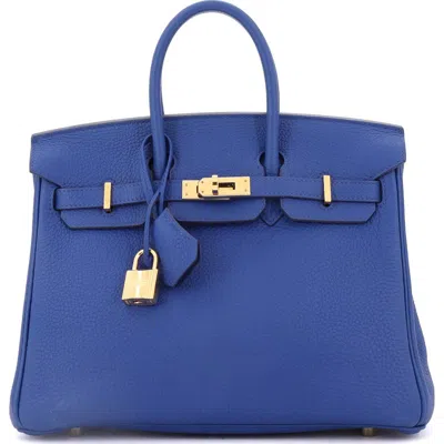 Pre-owned Hermes  Hermes Birkin Handbag Blue Togo With Gold Hardware 25