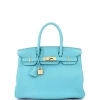 Pre-owned Hermes  Hermes Birkin Handbag Blue Togo With Gold Hardware 30