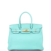 Pre-owned Hermes  Hermes Birkin Handbag Blue Togo With Gold Hardware 30 In Blue