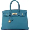Pre-owned Hermes  Hermes Birkin Handbag Blue Togo With Gold Hardware 30