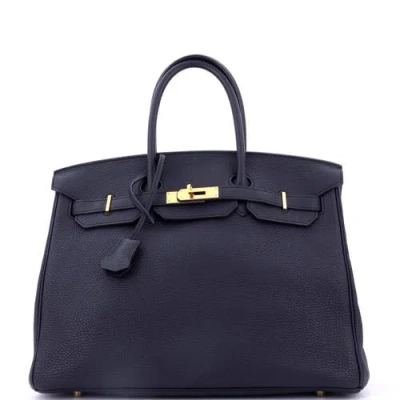 Pre-owned Hermes  Hermes Birkin Handbag Blue Togo With Gold Hardware 35