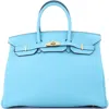 Pre-owned Hermes  Hermes Birkin Handbag Blue Togo With Gold Hardware 35
