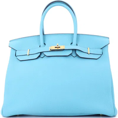 Pre-owned Hermes  Hermes Birkin Handbag Blue Togo With Gold Hardware 35