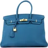 Pre-owned Hermes  Hermes Birkin Handbag Blue Togo With Gold Hardware 35 In Pattern