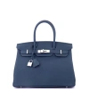 Pre-owned Hermes  Hermes Birkin Handbag Blue Togo With Palladium Hardware 30 In Blue