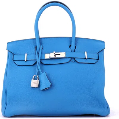 Pre-owned Hermes  Hermes Birkin Handbag Blue Togo With Palladium Hardware 30
