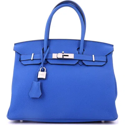 Pre-owned Hermes  Hermes Birkin Handbag Blue Togo With Palladium Hardware 30