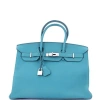 Pre-owned Hermes  Hermes Birkin Handbag Blue Togo With Palladium Hardware 35 In Blue
