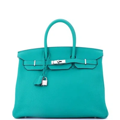 Pre-owned Hermes  Hermes Birkin Handbag Blue Togo With Palladium Hardware 35