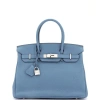 Pre-owned Hermes  Hermes Birkin Handbag Blue Togo With Palladium Hardware 35 In Blue