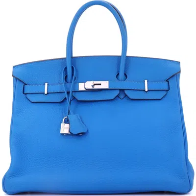 Pre-owned Hermes  Hermes Birkin Handbag Blue Togo With Palladium Hardware 35