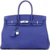 Pre-owned Hermes  Hermes Birkin Handbag Blue Togo With Palladium Hardware 35 In Purple