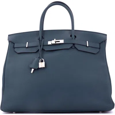 Pre-owned Hermes  Hermes Birkin Handbag Blue Togo With Palladium Hardware 40