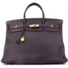 Pre-owned Hermes  Hermes Birkin Handbag Brown Clemence With Gold Hardware 40 In Brown