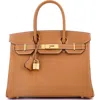 Pre-owned Hermes  Hermes Birkin Handbag Brown Epsom With Gold Hardware 30 In Brown