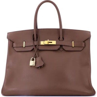 Pre-owned Hermes  Hermes Birkin Handbag Brown Epsom With Gold Hardware 35
