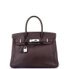 Pre-owned Hermes  Hermes Birkin Handbag Brown Epsom With Palladium Hardware 30 In Brown