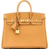 Pre-owned Hermes  Hermes Birkin Handbag Brown Maurice With Gold Hardware 25 In Brown