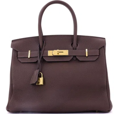 Pre-owned Hermes  Hermes Birkin Handbag Brown Novillo With Gold Hardware 30