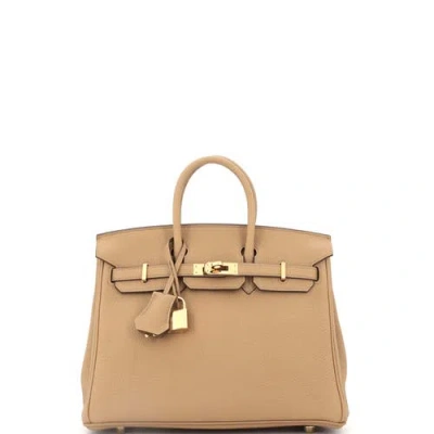 Pre-owned Hermes  Hermes Birkin Handbag Brown Togo With Gold Hardware 25
