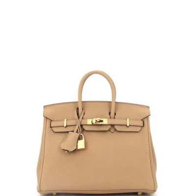 Pre-owned Hermes  Hermes Birkin Handbag Brown Togo With Gold Hardware 25