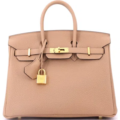 Pre-owned Hermes  Hermes Birkin Handbag Brown Togo With Gold Hardware 25