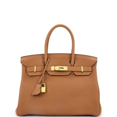 Pre-owned Hermes  Hermes Birkin Handbag Brown Togo With Gold Hardware 30