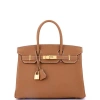 Pre-owned Hermes  Hermes Birkin Handbag Brown Togo With Gold Hardware 30 In Gold