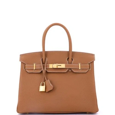 Pre-owned Hermes  Hermes Birkin Handbag Brown Togo With Gold Hardware 30