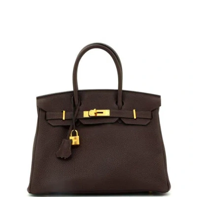Pre-owned Hermes  Hermes Birkin Handbag Brown Togo With Gold Hardware 30
