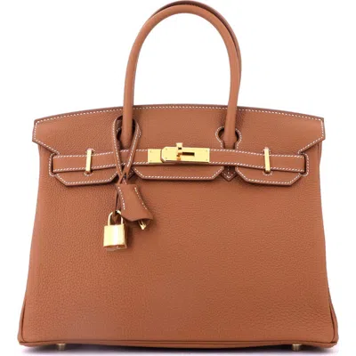 Pre-owned Hermes  Hermes Birkin Handbag Brown Togo With Gold Hardware 30