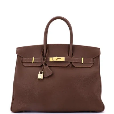 Pre-owned Hermes  Hermes Birkin Handbag Brown Togo With Gold Hardware 35