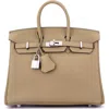 Pre-owned Hermes  Hermes Birkin Handbag Brown Togo With Palladium Hardware 25 In Brown