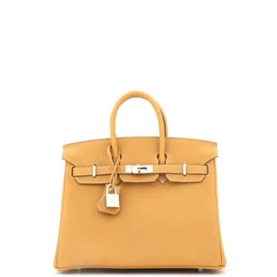 Pre-owned Hermes  Hermes Birkin Handbag Brown Togo With Palladium Hardware 25