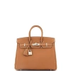 Pre-owned Hermes  Hermes Birkin Handbag Brown Togo With Palladium Hardware 25 In Gold