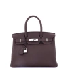 Pre-owned Hermes  Hermes Birkin Handbag Brown Togo With Palladium Hardware 30 In Brown